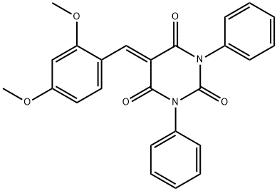 5-((2,4-DIMETHOXYPHENYL)METHYLENE)-1,3-DIPHENYL-1,3-DIAZAPERHYDROINE-2,4,6-TRIONE 结构式