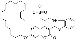 2-(7-OCTADECYLOXY-3-COUMARINYL)-3-(3-SULFOPROPYL)BENZOTHIAZOLIUM, INNER SALT 结构式