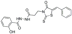 N'-(3-[(5Z)-5-BENZYLIDENE-4-OXO-2-THIOXO-1,3-THIAZOLIDIN-3-YL]PROPANOYL)-2-HYDROXYBENZOHYDRAZIDE 结构式