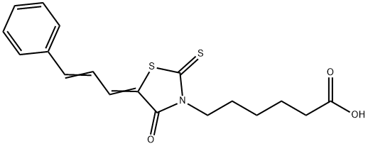6-(4-OXO-5-(3-PHENYLALLYLIDENE)-2-THIOXOTHIAZOLIDIN-3-YL)HEXANOIC ACID 结构式