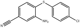 3-AMINO-4-[(4-CHLOROPHENYL)SULFANYL]BENZENECARBONITRILE 结构式