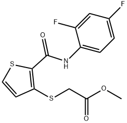 METHYL 2-((2-[(2,4-DIFLUOROANILINO)CARBONYL]-3-THIENYL)SULFANYL)ACETATE 结构式