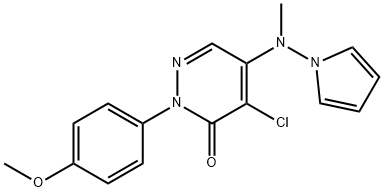 4-CHLORO-2-(4-METHOXYPHENYL)-5-[METHYL(1H-PYRROL-1-YL)AMINO]-3(2H)-PYRIDAZINONE 结构式