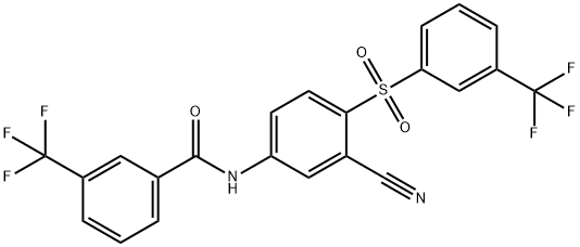 N-(3-CYANO-4-([3-(TRIFLUOROMETHYL)PHENYL]SULFONYL)PHENYL)-3-(TRIFLUOROMETHYL)BENZENECARBOXAMIDE 结构式