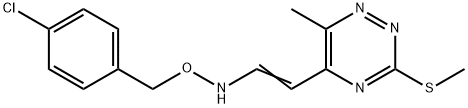 5-(2-([(4-CHLOROBENZYL)OXY]AMINO)VINYL)-6-METHYL-3-(METHYLSULFANYL)-1,2,4-TRIAZINE 结构式