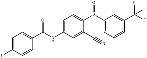 N-(3-CYANO-4-([3-(TRIFLUOROMETHYL)PHENYL]SULFINYL)PHENYL)-4-FLUOROBENZENECARBOXAMIDE 结构式