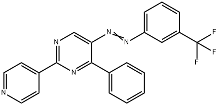 4-PHENYL-2-(4-PYRIDINYL)-5-(2-[3-(TRIFLUOROMETHYL)PHENYL]DIAZENYL)PYRIMIDINE 结构式