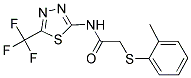 2-[(2-METHYLPHENYL)SULFANYL]-N-[5-(TRIFLUOROMETHYL)-1,3,4-THIADIAZOL-2-YL]ACETAMIDE 结构式