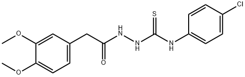 2-(3,4-DIMETHOXYPHENYL)-N-((((4-CHLOROPHENYL)AMINO)THIOXOMETHYL)AMINO)ETHANAMIDE 结构式