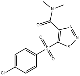 5-[(4-CHLOROPHENYL)SULFONYL]-N,N-DIMETHYL-1,2,3-THIADIAZOLE-4-CARBOXAMIDE 结构式