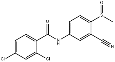 2,4-DICHLORO-N-[3-CYANO-4-(METHYLSULFINYL)PHENYL]BENZENECARBOXAMIDE 结构式