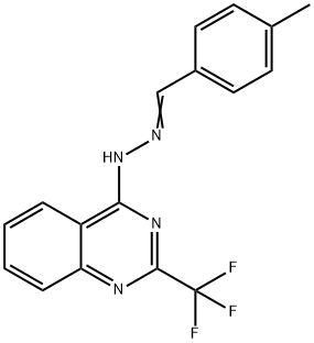 4-METHYLBENZENECARBALDEHYDE N-[2-(TRIFLUOROMETHYL)-4-QUINAZOLINYL]HYDRAZONE 结构式