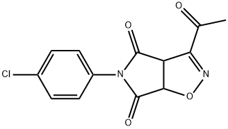 3-ACETYL-5-(4-CHLOROPHENYL)-3AH-PYRROLO[3,4-D]ISOXAZOLE-4,6(5H,6AH)-DIONE 结构式