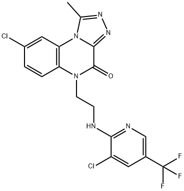 8-CHLORO-5-(2-([3-CHLORO-5-(TRIFLUOROMETHYL)-2-PYRIDINYL]AMINO)ETHYL)-1-METHYL[1,2,4]TRIAZOLO[4,3-A]QUINOXALIN-4(5H)-ONE 结构式