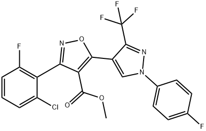 METHYL 3-(2-CHLORO-6-FLUOROPHENYL)-5-[1-(4-FLUOROPHENYL)-3-(TRIFLUOROMETHYL)-1H-PYRAZOL-4-YL]-4-ISOXAZOLECARBOXYLATE 结构式