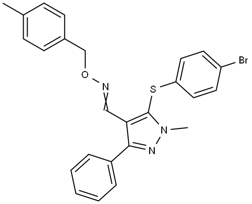 5-[(4-Bromophenyl)sulfanyl]-1-methyl-3-phenyl-1H-pyrazole-4-carbaldehyde O-(4-methylbenzyl)oxime 结构式
