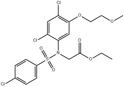 N-((4-氯苯基)磺酰基)-N-(2,4-二氯-5-(2-甲氧基乙氧基)苯基)甘氨酸乙酯 结构式