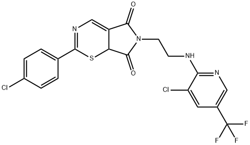 2-(4-CHLOROPHENYL)-6-(2-([3-CHLORO-5-(TRIFLUOROMETHYL)-2-PYRIDINYL]AMINO)ETHYL)PYRROLO[3,4-E][1,3]THIAZINE-5,7(6H,7AH)-DIONE 结构式