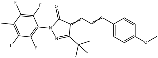 3-(TERT-BUTYL)-4-(3-(4-METHOXYPHENYL)PROP-2-ENYLIDENE)-1-(2,3,5,6-TETRAFLUORO-4-METHYLPHENYL)-2-PYRAZOLIN-5-ONE 结构式