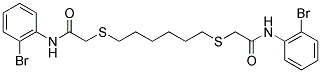 2-[(6-([2-(2-Bromoanilino)-2-oxoethyl]sulfanyl)hexyl)sulfanyl]-N-(2-bromophenyl)acetamide 结构式