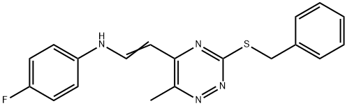 N-(2-[3-(BENZYLSULFANYL)-6-METHYL-1,2,4-TRIAZIN-5-YL]VINYL)-4-FLUOROANILINE 结构式