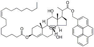 1-PYRENEMETHYL 3BETA-(CIS-9-OCTADECENOYLOXY)-22,23-BISNOR-5-CHOLENATE 结构式