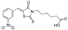 6-[(5Z)-5-(3-NITROBENZYLIDENE)-4-OXO-2-THIOXO-1,3-THIAZOLIDIN-3-YL]HEXANOIC ACID 结构式