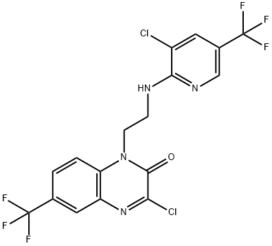 3-CHLORO-1-(2-([3-CHLORO-5-(TRIFLUOROMETHYL)-2-PYRIDINYL]AMINO)ETHYL)-6-(TRIFLUOROMETHYL)-2(1H)-QUINOXALINONE 结构式