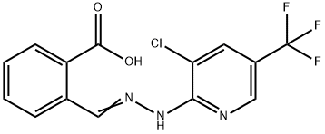 2-(2-[3-CHLORO-5-(TRIFLUOROMETHYL)-2-PYRIDINYL]CARBOHYDRAZONOYL)BENZENECARBOXYLIC ACID 结构式