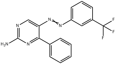 4-PHENYL-5-(2-[3-(TRIFLUOROMETHYL)PHENYL]DIAZENYL)-2-PYRIMIDINAMINE 结构式
