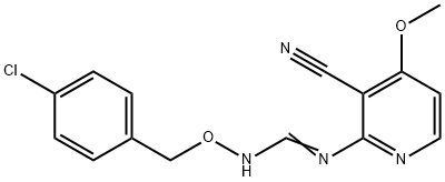 N'-[(4-CHLOROBENZYL)OXY]-N-(3-CYANO-4-METHOXY-2-PYRIDINYL)IMINOFORMAMIDE 结构式