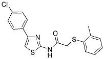 N-[4-(4-CHLOROPHENYL)-1,3-THIAZOL-2-YL]-2-[(2-METHYLPHENYL)SULFANYL]ACETAMIDE 结构式