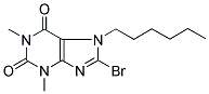 8-Bromo-7-hexyl-1,3-dimethyl-2,3,6,7-tetrahydro-1H-purine-2,6-dione 结构式