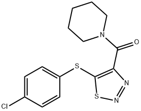 (5-[(4-CHLOROPHENYL)SULFANYL]-1,2,3-THIADIAZOL-4-YL)(PIPERIDINO)METHANONE 结构式