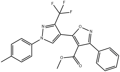 METHYL 5-[1-(4-METHYLPHENYL)-3-(TRIFLUOROMETHYL)-1H-PYRAZOL-4-YL]-3-PHENYL-4-ISOXAZOLECARBOXYLATE 结构式