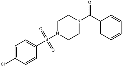 (4-[(4-CHLOROPHENYL)SULFONYL]PIPERAZINO)(PHENYL)METHANONE 结构式