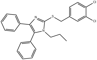 2-[(3,4-DICHLOROBENZYL)SULFANYL]-4,5-DIPHENYL-1-PROPYL-1H-IMIDAZOLE 结构式