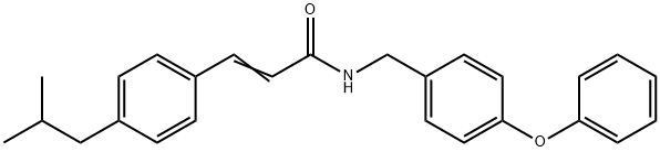 3-(4-ISOBUTYLPHENYL)-N-(4-PHENOXYBENZYL)ACRYLAMIDE 结构式