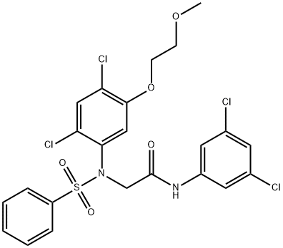 2-[2,4-DICHLORO-5-(2-METHOXYETHOXY)(PHENYLSULFONYL)ANILINO]-N-(3,5-DICHLOROPHENYL)ACETAMIDE 结构式