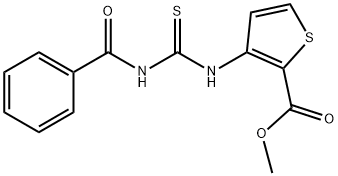 METHYL 3-(((PHENYLCARBONYLAMINO)THIOXOMETHYL)AMINO)THIOPHENE-2-CARBOXYLATE 结构式