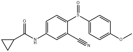 N-(3-CYANO-4-[(4-METHOXYPHENYL)SULFINYL]PHENYL)CYCLOPROPANECARBOXAMIDE 结构式