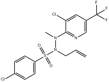 N-ALLYL-4-CHLORO-N'-[3-CHLORO-5-(TRIFLUOROMETHYL)-2-PYRIDINYL]-N'-METHYLBENZENESULFONOHYDRAZIDE 结构式