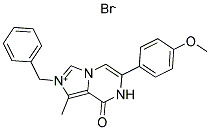 2-BENZYL-6-(4-METHOXYPHENYL)-1-METHYL-8-OXO-7,8-DIHYDROIMIDAZO[1,5-A]PYRAZIN-2-IUM BROMIDE 结构式