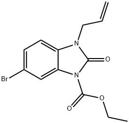ETHYL 3-ALLYL-6-BROMO-2-OXO-2,3-DIHYDRO-1H-1,3-BENZIMIDAZOLE-1-CARBOXYLATE 结构式