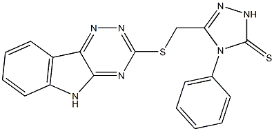 4-PHENYL-3-(2,3,6-TRIAZINO[5,4-B]INDOL-3-YLTHIOMETHYL)-1,2,4-TRIAZOLINE-5-THIONE 结构式