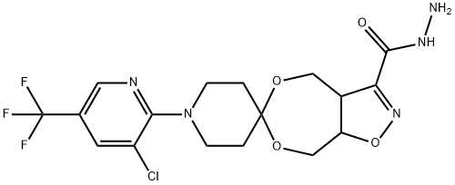 4,5-BIS(HYDROXYMETHYL)-3-HYDRAZIDO-4,5-DIHYDROISOXAZOLE-1-(2-(3-CHLORO-5-TRIFLUOROMETHYL)PYRIDYL)PIPERID-4-ONE ACETAL 结构式