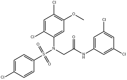 2-(N-(4-CHLOROPHENYLSULFONYL)-2,4-DICHLORO-5-METHOXYPHENYLAMINO)-N-(3,5-DICHLOROPHENYL)ACETAMIDE 结构式