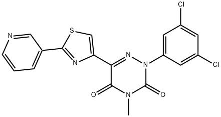 2-(3,5-DICHLOROPHENYL)-4-METHYL-6-[2-(3-PYRIDINYL)-1,3-THIAZOL-4-YL]-1,2,4-TRIAZINE-3,5(2H,4H)-DIONE 结构式