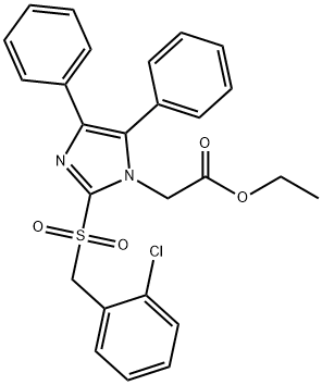 Ethyl 2-(2-[(2-chlorobenzyl)sulfonyl]-4,5-diphenyl-1H-imidazol-1-yl)acetate 结构式