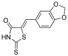 5-(Benzo[3,4-d]1,3-dioxolen-5-ylmethylene)-2-thioxo-1,3-thiazolidin-4-one 结构式